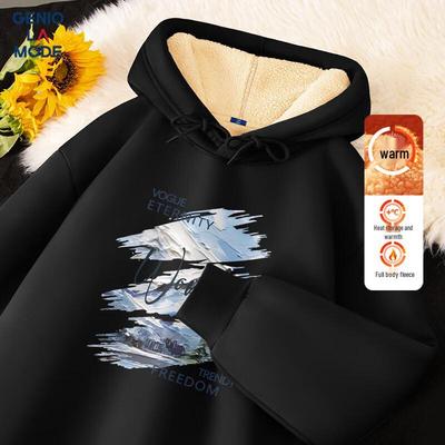 GENIOLAMODE Men's Heavyweight Fleece Lined Cartoon Hoodie
