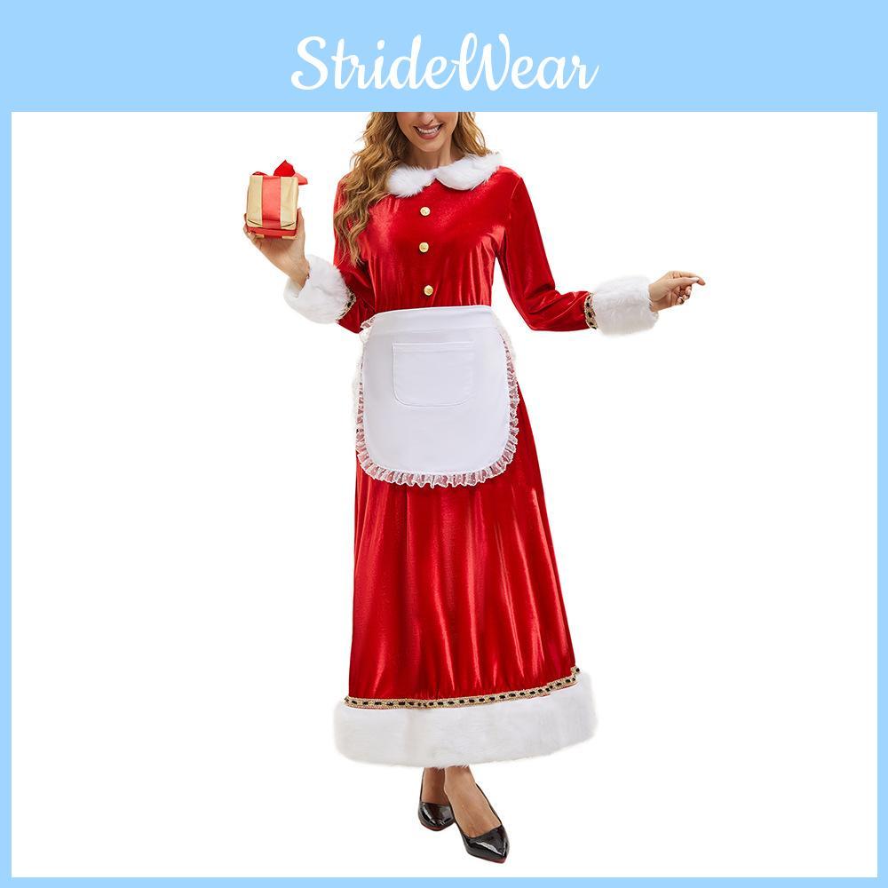Christmas Santa Themed Dress For Women With Polyester Material For Festive Events
