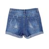 New Women's Stars Print Ripped Denim Shorts, Summer Street Style Distressed Jeans Shorts with Embroidered Detail for Casual Fashion Look