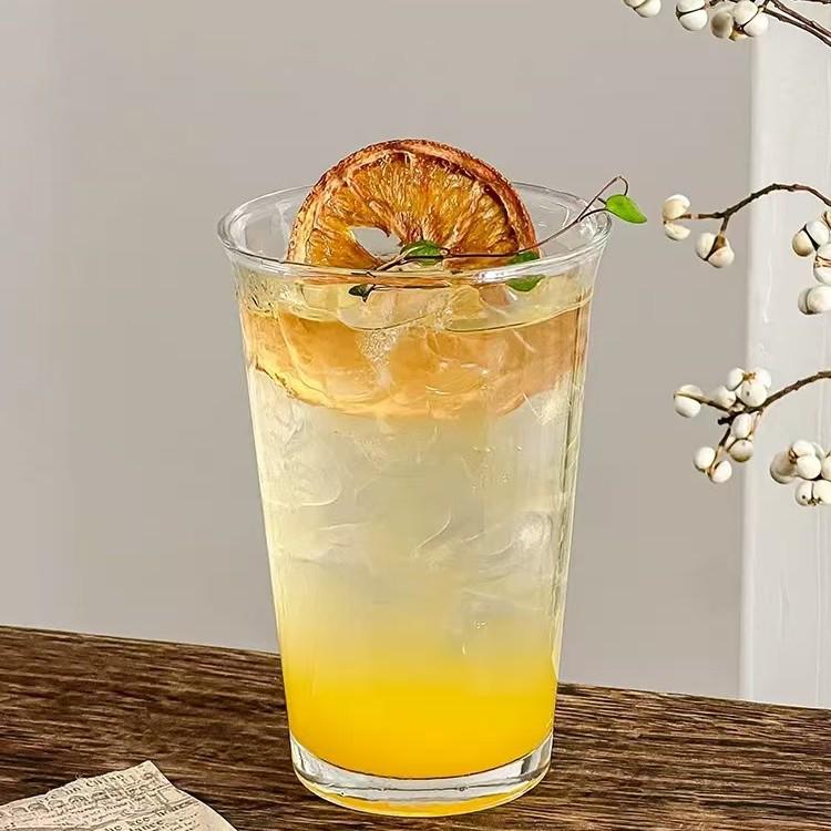 Durable High-Temperature Resistant Glass Cup for Coffee, Beverages, Milkshakes, and Breakfast, Explosion-Proof and Anti-Spill Design.