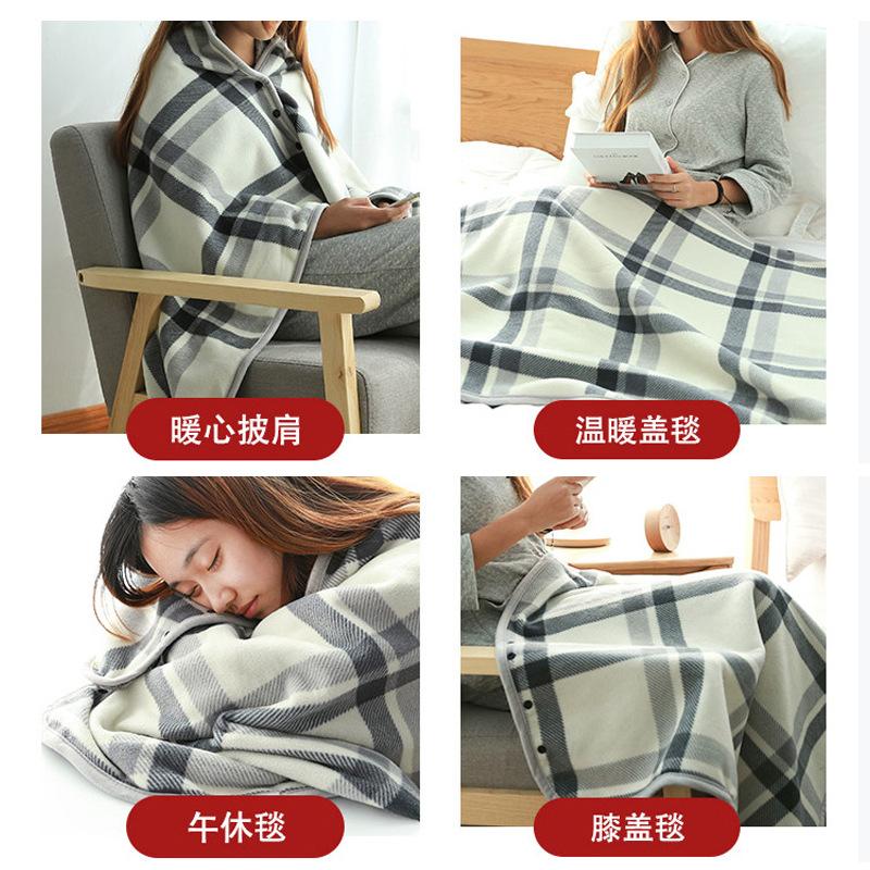 Shawl Blanket Nap Dual-purpose Leg Cover Small Blanket Office Person Cloak Thickened Sofa Blanket Lunch Break Multifunctional