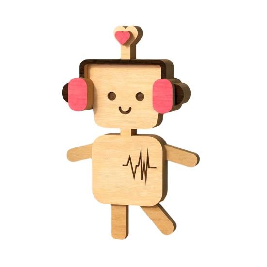 Drewniany Ozdoba Mężczyzna na Walentynki Ręcznie Robiona Wiejska Rustykalna Figurka Robota dla Pary