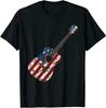 Heren- en Dames-T-shirts NIEUW BEPERKT Amerikaans Gitaar Shirt Cool VS Vlag Geweldig Cadeau Tee T-shirt Maat S-3XL