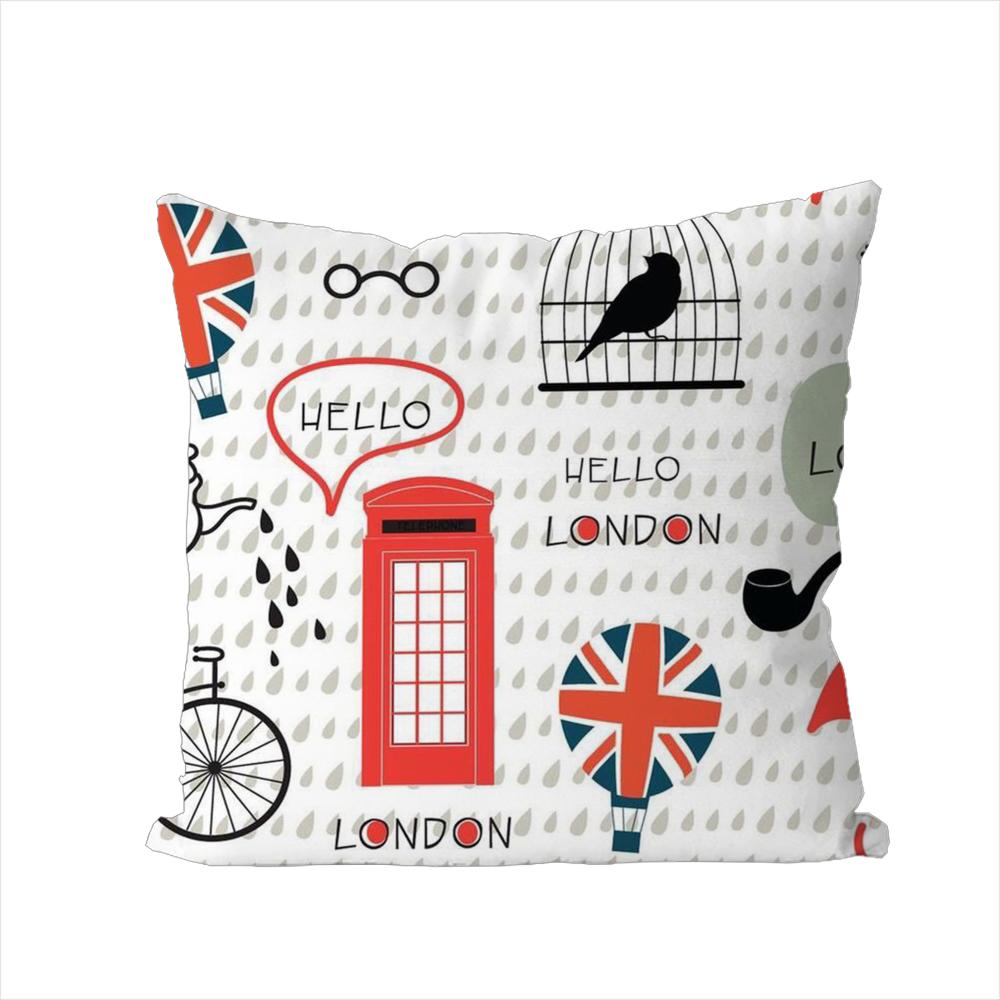 LOVE England Printed Pillow Case For Car Sofa Decorative Home Doublesided Print Plush Square Throw Pillow Cushion Cover