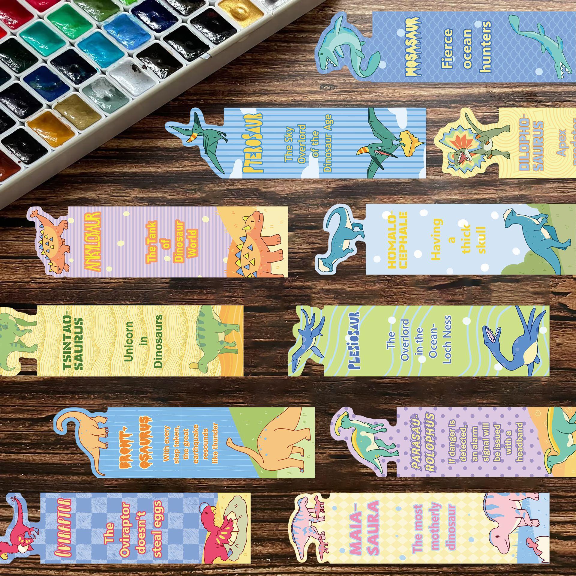 

30 Мультяшных Закладок с Динозаврами, Простые Материалы для Литературного и Креативного Ручного Учета, Бумажные Закладки для Чтения в Стиле Инс, Можно Сделать Своими Руками