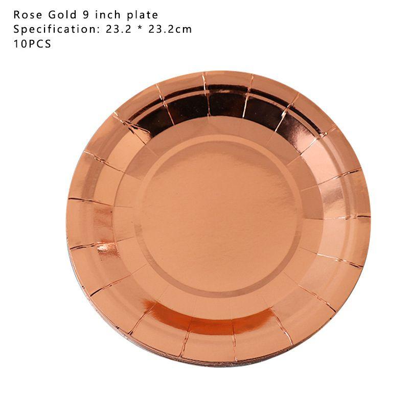 Stylish Rose Gold Stamping Party Tableware Perfect For Wedding Birthday Babyshower Festivities