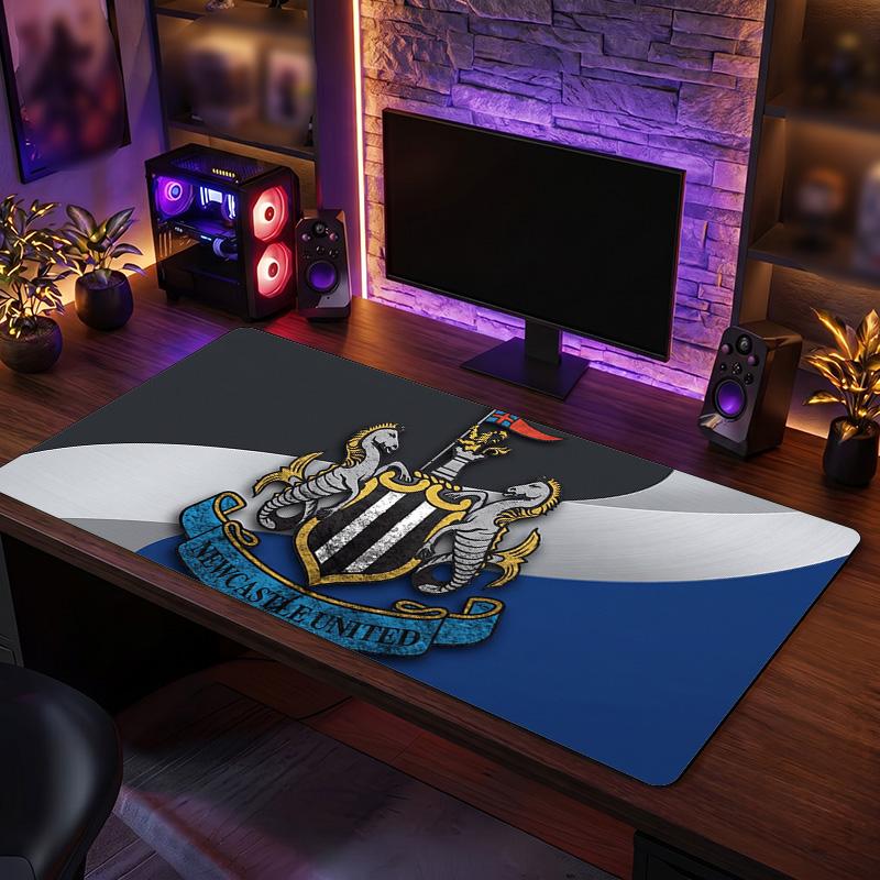 Duża Podkładka pod Mysz z Nadrukiem Piłkarskim Newcastle United, Antypoślizgowa Rozszerzona Mata Biurkowa do Gier do Biura Domu