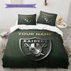 Custom Name,Las Vegas Raiders Pattern Bedding Home Decoration Birthday Gift ( 1 duvet cover + 2 pillowcase, without core),fan merchandise.