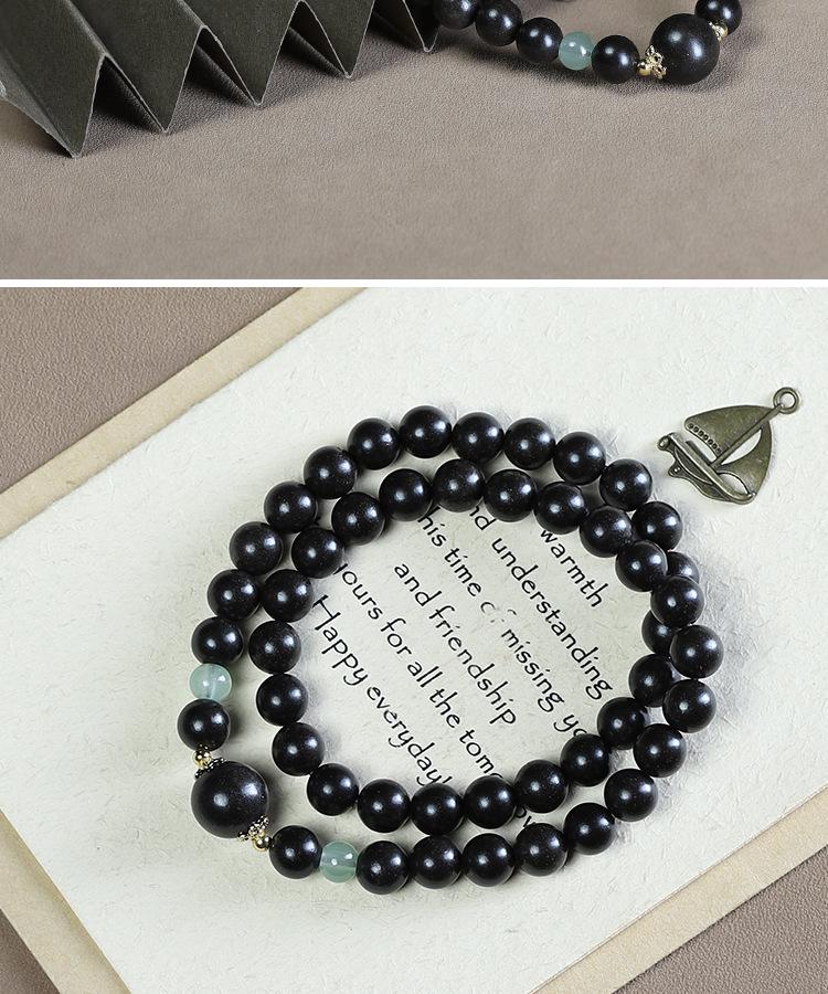 Ancient Style Double Circle Chinese Herbal Fragrance Bead Bracelet for Women - Handmade Prayer Beads