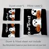 3pcs Bedding Set Black Ghost Pumpkin Print Cozy Soft Duvet Cover King Queen Twin Size Birthday Gift Halloween Gift Bedroom Decor