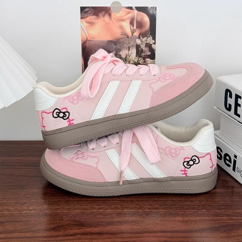 Pink board shoes female ugly cute spring new niche round head student sports little white shoes