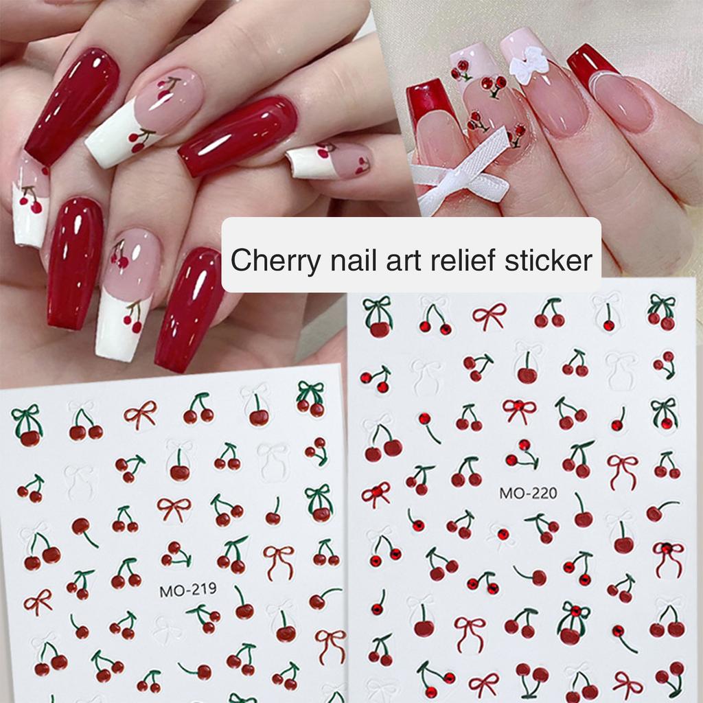 Colorful 3D Fruit Nail Decals Nails Art Decoration Cute Designs for Manicuring and DIY Nails Easy To Apply and Remove