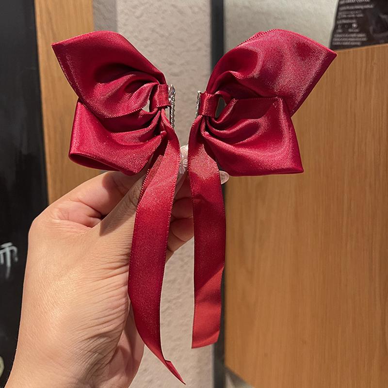 

2Pcs Black White Ribbon Hair Clips Vintage Bowknot Side Hairpin Cute Girl Barrettes Headdress Hair Accessories For Women