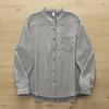 Women Striped Shirts Cotton Yarn Soft Blouses Long Sleeve Stand Collar Office Lady Tops Autumn Female Clothes