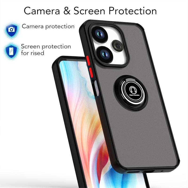 Hard PC Shockproof Funda For Xiaomi Redmi 13C 13 4G 5G Case Ring Kickstand Car Magnetic Phone Cover for Redmi13 13 C Armor Matte