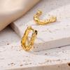 Stainless Steel Square Hoop Earrings for Women Trending Luxury Gold Plated Round Earring Aesthetic Wedding Jewelry Gift