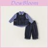 Childrens Denim Vest Threepiece Set With Cotton Fabric For Spring And Fall Wear