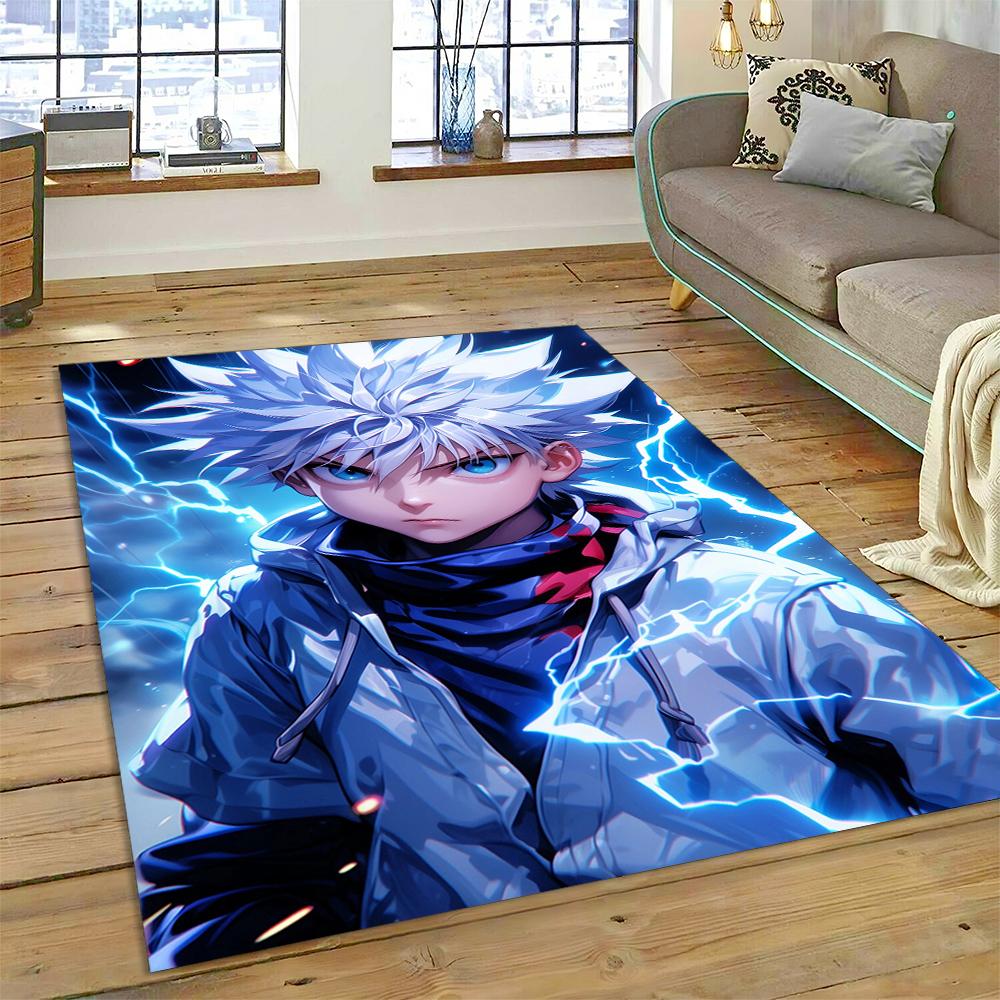 HXH Hunter X Hunter 3D Killua Zoldyck Cartoon Anime Carpet Rug for Living Room Bedroom Home Sofa Decoration,Non-slip Floor Mat