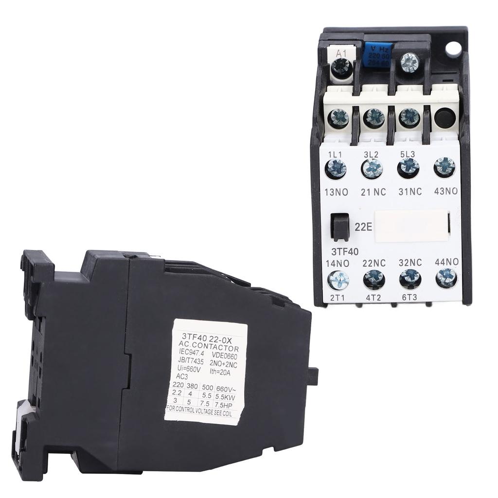 AC Contactor Controller 220V 50Hz 9A 2NO+2NC DIN Rail Accessory for Automatic Control
