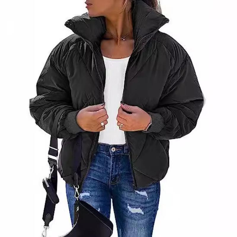 Women's Quilted Puffer Vest Sleeveless Lightweight Zip Up Jacket Winter Warm Coat Outerwear Short Puffer Jacket with High Collar