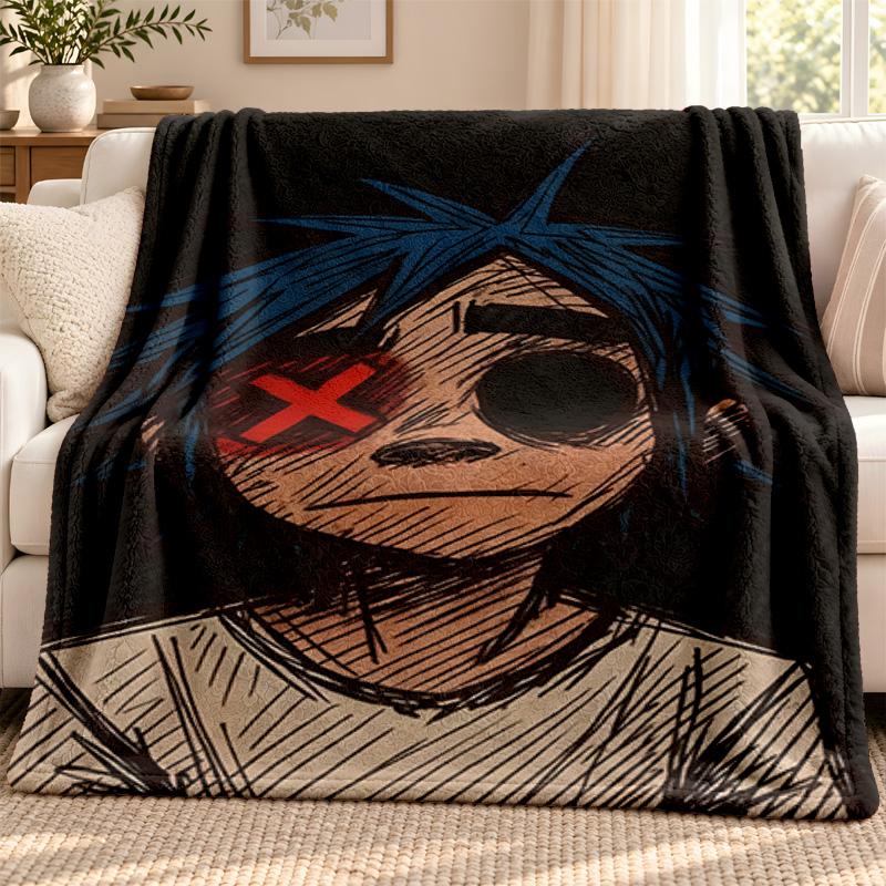 Gorillaz blanket Flannel Blanket Soft Cozy Plush Throw for Sofa Bed Lightweight Home Decoration Outdoor camping