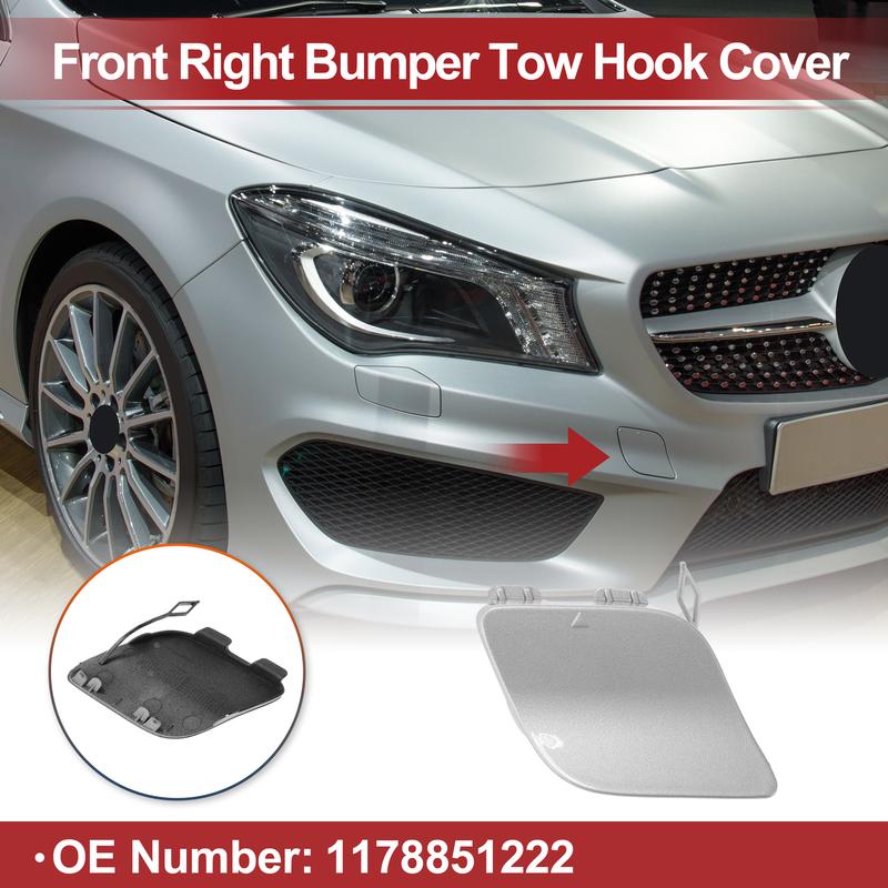X Autohaux Car Tow Hook Cover Cap for MercedesBenz CLA180 CLA200 No.1178851222 Silver Tone