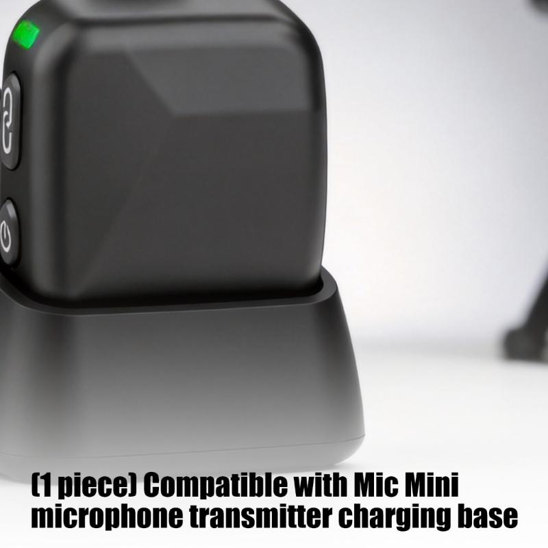 Magnetische Drop-In-Dockingstation für Mic Mini Drahtlos-Mikrofon-Sender, Kleine Schreibtisch-Ladebasis mit geführtem Aufnahmeplatz für tägliches Tischladen und