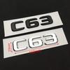 3d ABS Chrome Black Logo C63 Emblem Letters Sticker Nameplate Car Trunk Badge Decal For Mercedes Benz C63 AMG W205 Accessories