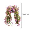 Artificial Morning Glory Flowers Realistic Silk Eucalyptus Leaves Wall Decoration Fake Morning Glory Flower Ornaments for Garden
