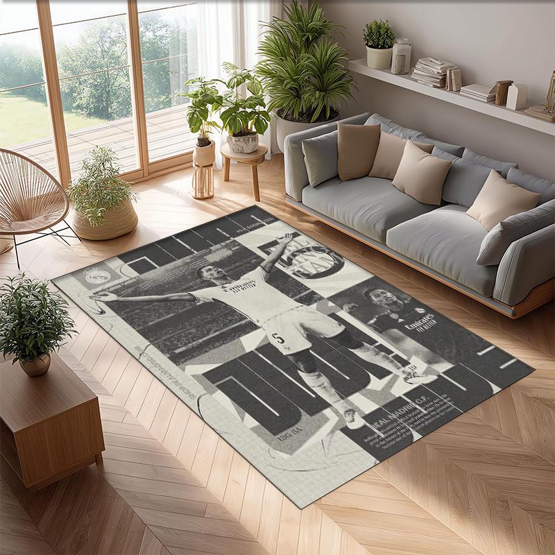 Jude Bellingham Printed Flannel Area Rug Non Slip Soft Polyester Floor Carpet Indoor Decor Mat for Bedroom Living Room Sofa