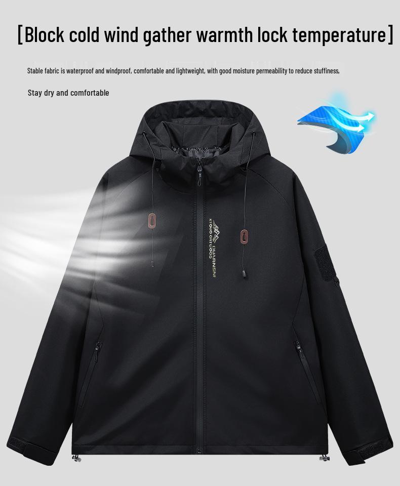 2026 Spring Men's Hooded Windproof Mountaineering Jacket - Trendy Outdoor Casual Workwear Outerwear.