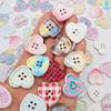 10/20Pcs Mixed Color Heart Shaped 4-Hole Button For Sewing Clothes Accessories Crafts Scrapbooking Diy Apparel Supplies