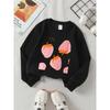 European sizes Kids' Crewneck Sweatshirt - Pink Strawberries with Orange Seeds , Sportswear And Casual Wear, Soft And Comfortable, Children's Clothing
