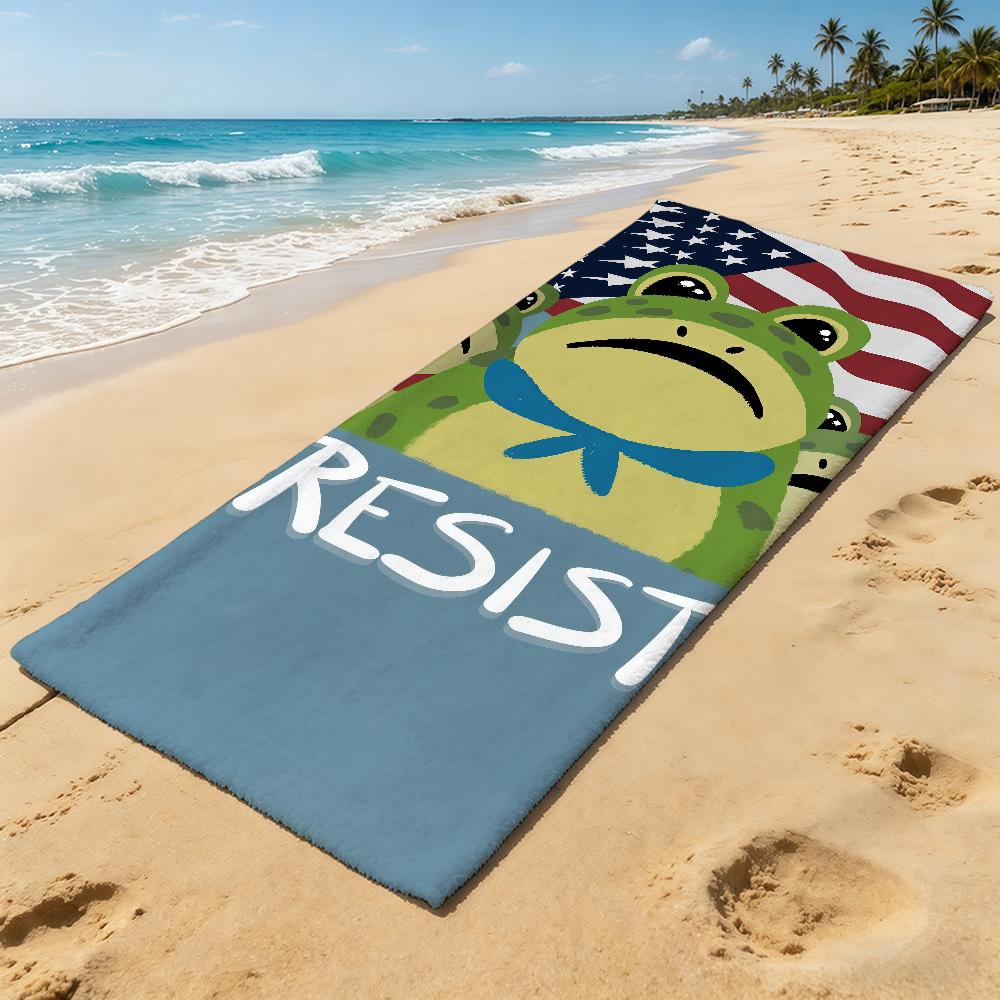 Towel For Outdoor Camping Beach Towel Super Absorbent Portland Frog Resist Quick-Drying Summer Towel