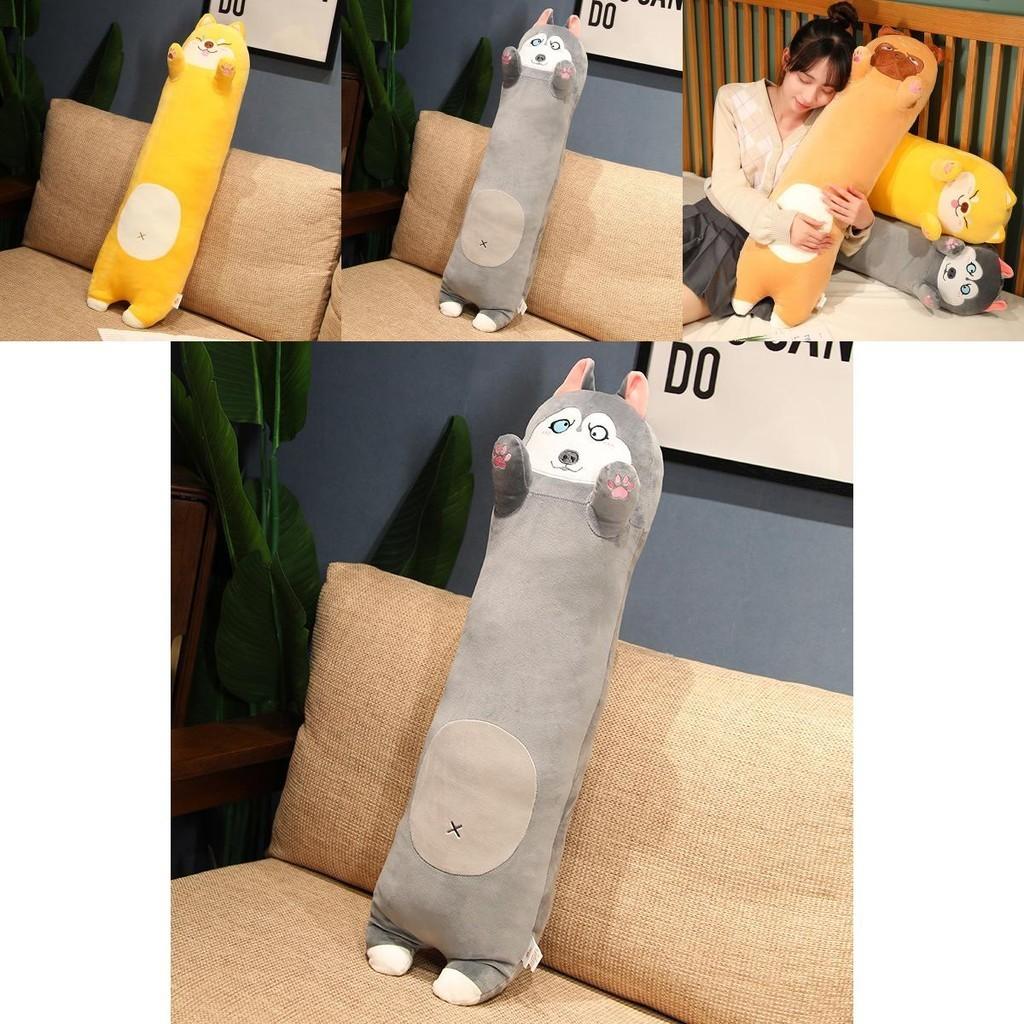 Cute Cartoon Shiba Inu Husky Long Hugging Pillow Soft Plush Dog Bed Pillows For Girls Gift 70cm 90cm 1.1m