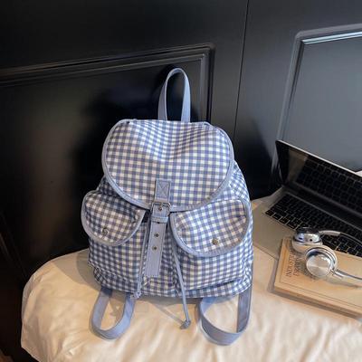 Cross-Border 2025 Plaid Commuter Backpack - Large Capacity, Versatile Schoolbag