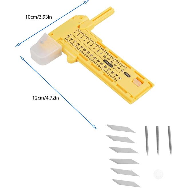 Circle Cutter Paper, Rotary Compass Tool Includes Scale In Cm Safety Cover Blade Pivot Great Scrap Booking Photo Cropping for Cardboard Rubber and