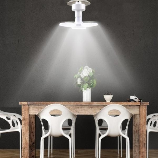 E27 LED Fan Blade Light Garage Light Deformable AC85-265V 28W Folding Ceiling Light Workshop Lamp LED Home Ceiling Lighting