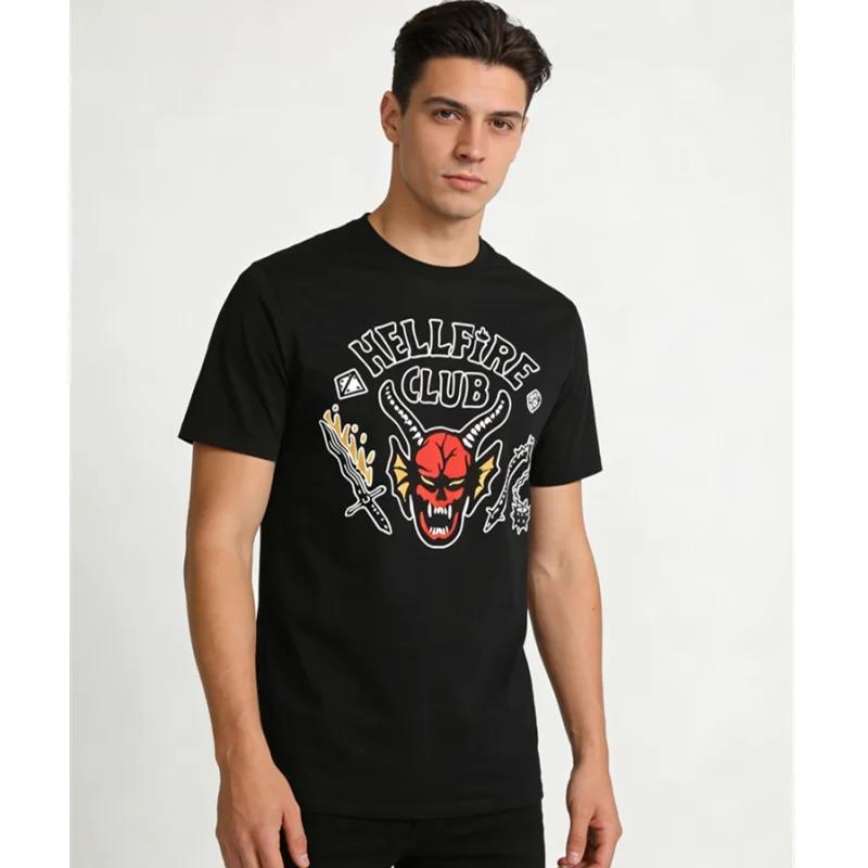

Hot Selling Fashion New Men s T-shirt Wild Devil Style Printed Cotton Short Sleeve Tops Casual Men s And Women s Large Siz Cl... S разноцветный