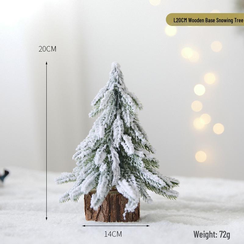 Mini Christmas Tree Snowing Ornament for Desktop Decoration