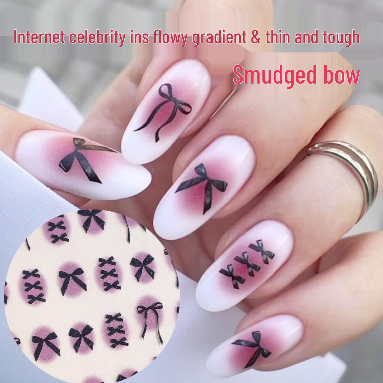

3D Gradient Ombre Bow Nail Stickers - Gentle Sweet Girl Style