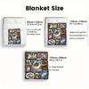 Cat Portraits 2D Flat Pattern Flannel Blanket, High quality All Seasons, Home Decor, Warmth and Comfort, Perfect for Christmas Gifts.