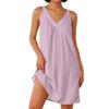 Women's Fashion Sleeveless Lightweight V-Neck Short Evening Solid Color Dresses