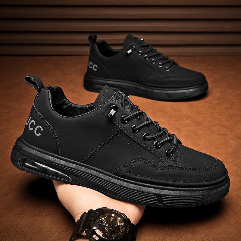 

2025 new men s sports autumn low-top retro men s casual shoes trendy fashion versatile casual men s shoes 44 чёрный