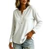 Women's Corduroy V-Neck Long Sleeve Top - Casual Loose Fit Blouse for Everyday Wear