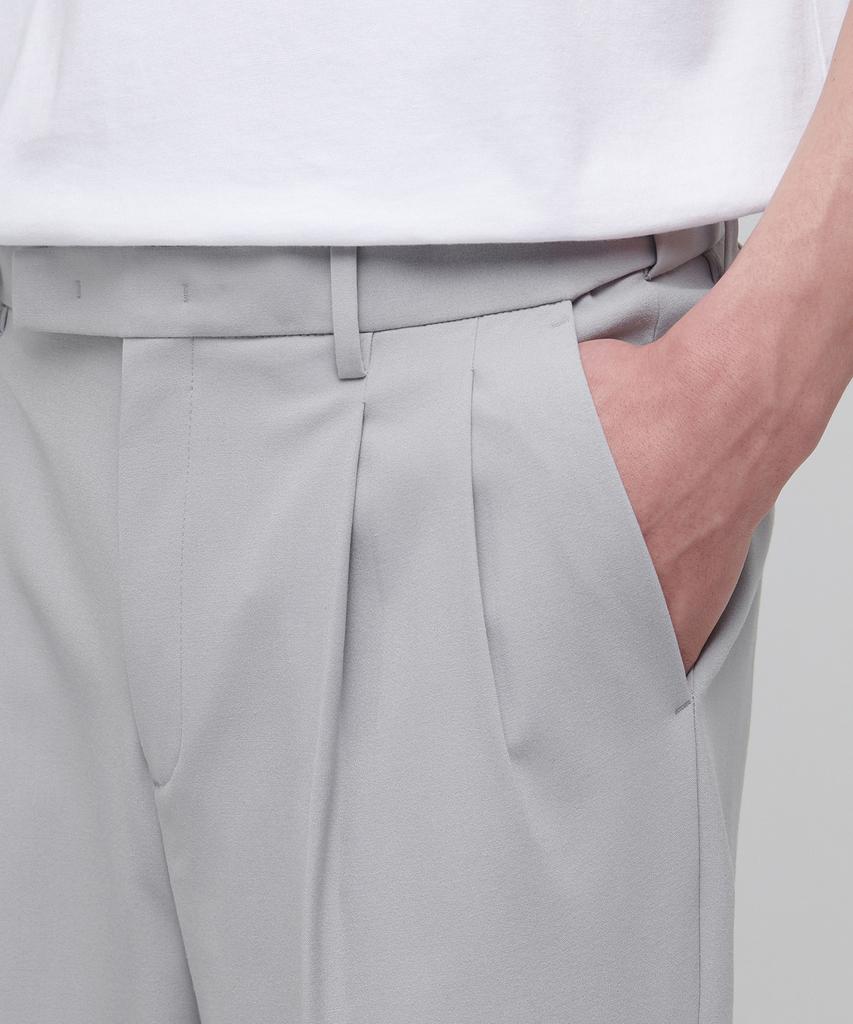 MUSINSA STANDARD Lightweight Real Wide Hidden Banding Slacks [Light Gray]