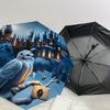 1PC Hogwarts Owl Umbrella-8-Rib Reinforced, Automatic Open, Lightweight & Durable, Cute Fashion Accessory for Outdoor, D2672