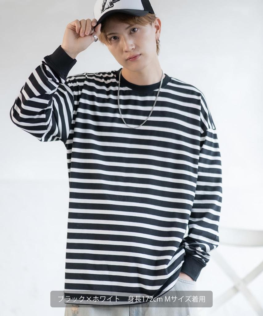 SIDE23-183 Striped long-sleeved T-shirt