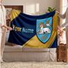 Preston North End Personalized Fleece Blanket With Football Logo, Custom Name Text Soft Warm Home Throw Blanket