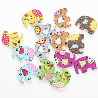 25 X 18mm 14 Stück Gemischte Farben Elefanten Holzknöpfe Für Handgemachtes Handwerk Geeignet zum Nähen und Scrapbooking